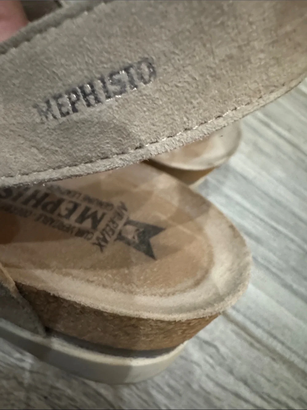 Mephisto Women’s Oriana Beige Suede Comfort Sandals with Buckle
